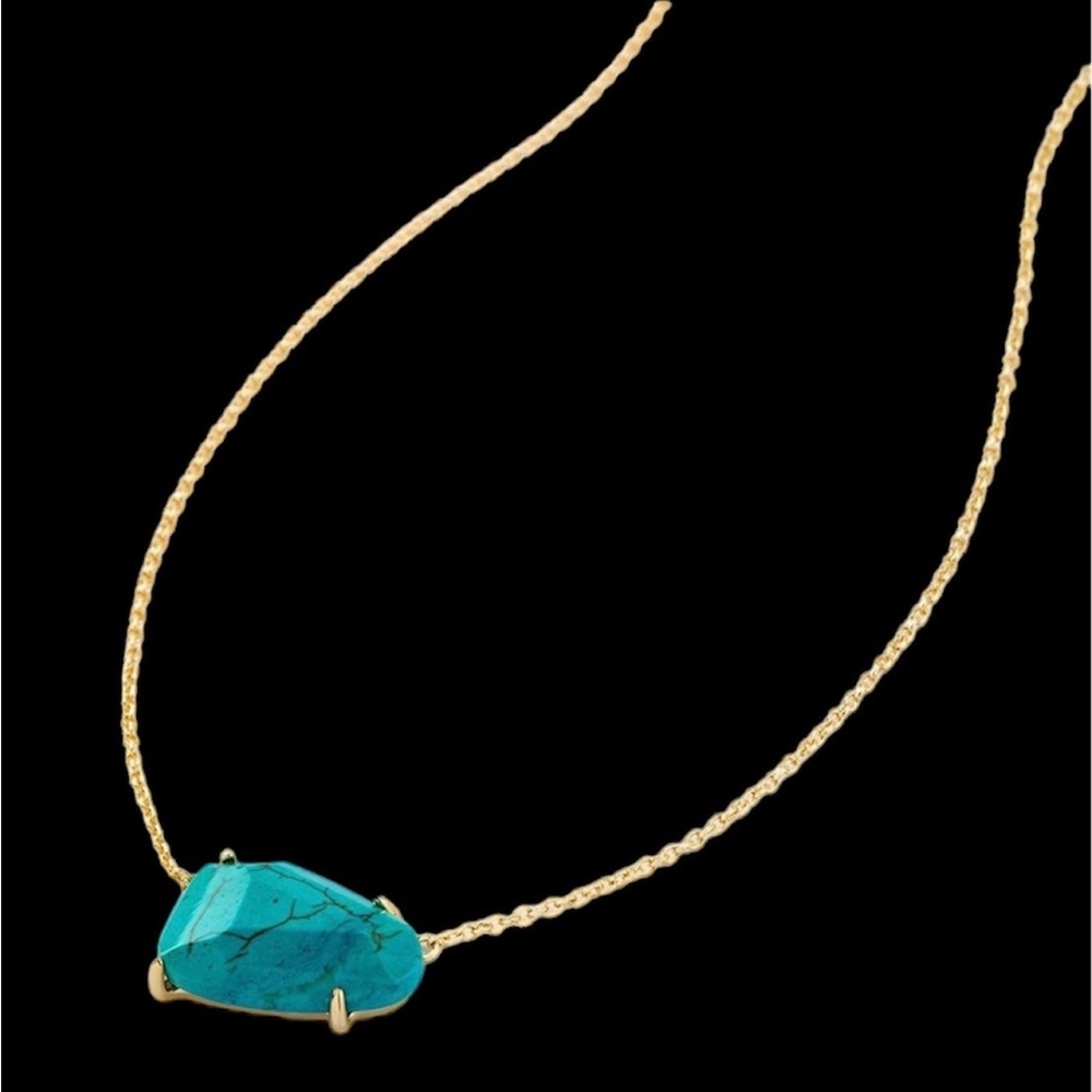 Kendra Scott Isla Gold Necklace In Turquoise